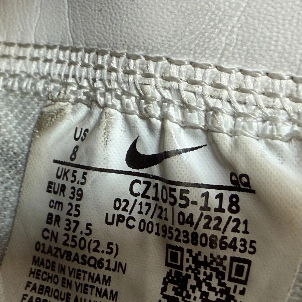Size 8 Nike Blazer Mid '77‎ Vintage White Gray Oxford Womens Sneakers CZ1055-118